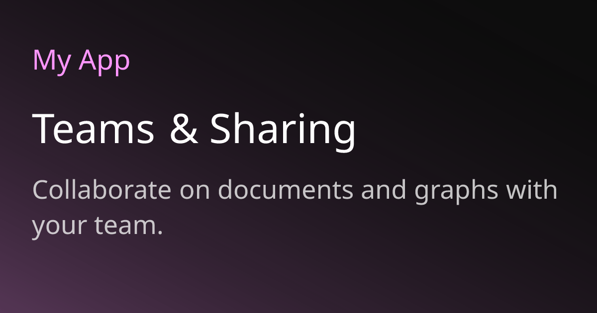Teams & Sharing | Moongraph Docs