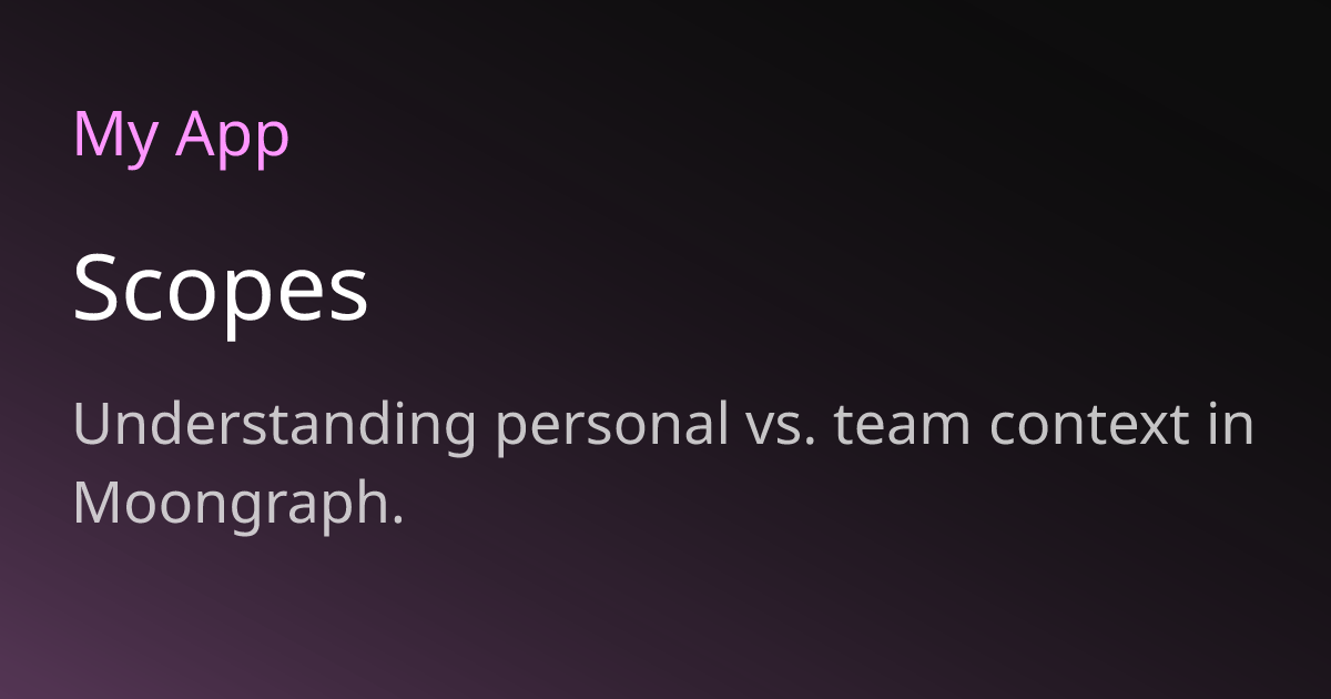 Scopes | Moongraph Docs