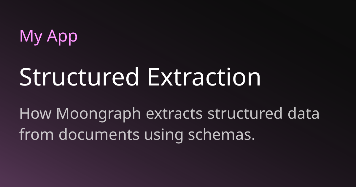 Structured Extraction | Moongraph Docs