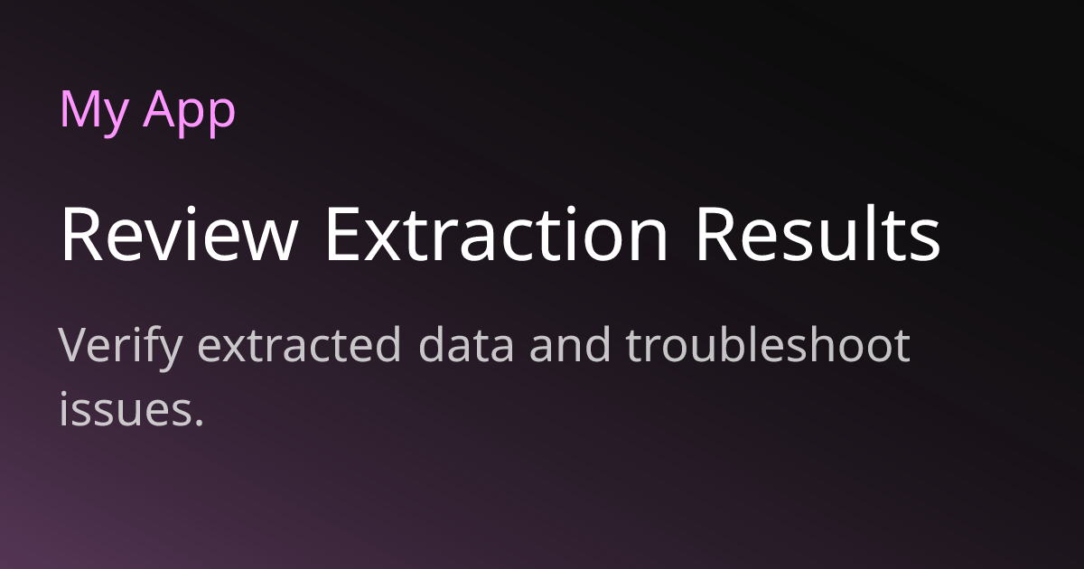 Review Extraction Results | Moongraph Docs