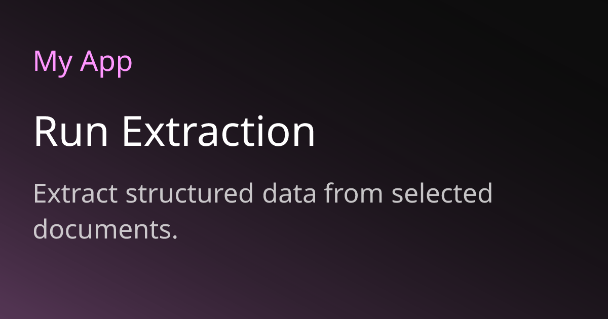 Run Extraction | Moongraph Docs