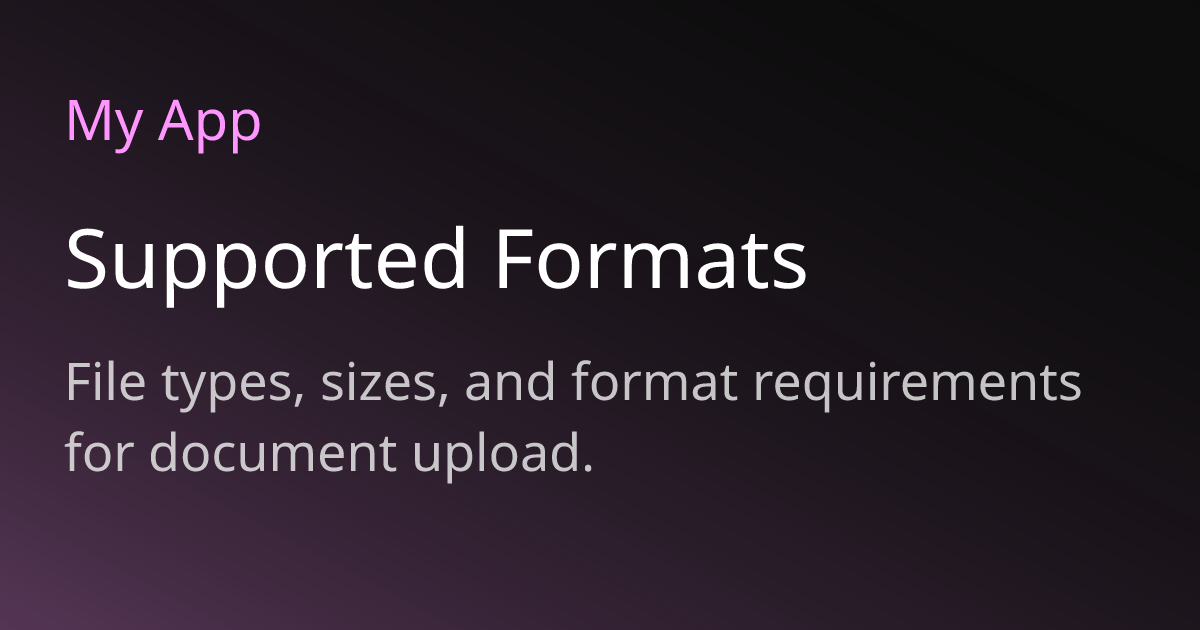 Supported Formats | Moongraph Docs